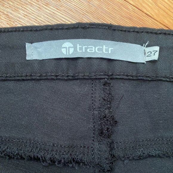 Tractr Black Jean cut off shorts 27 - Picture 3 of 4